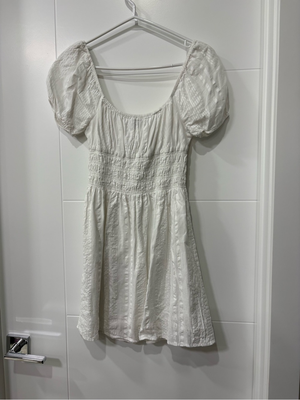 Sunday Best Ivory Puff-Sleeve Mini Dress - Picture 4 of 5